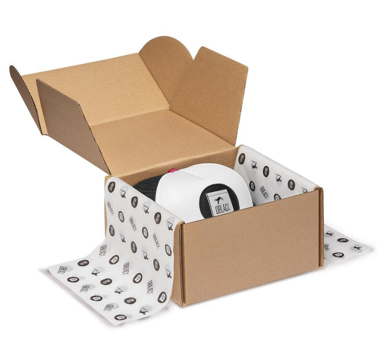 caja de cartón reciclada para gorra beisbol tipo trucker